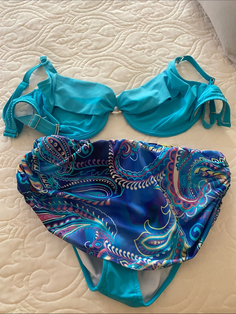 VENUS Turquoise Paisley Bandeau Bikini Set
